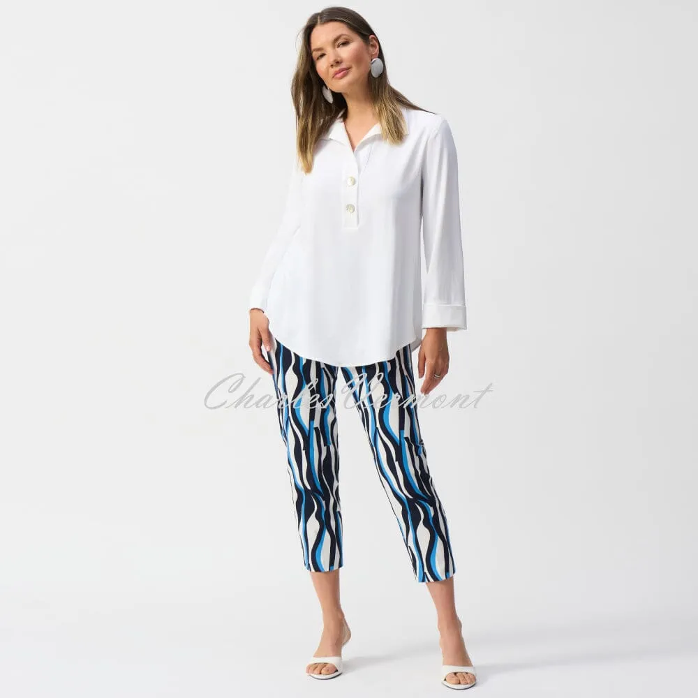 Joseph Ribkoff Blouse With Pearlescent Button Detail - Style 251079