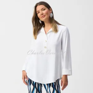 Joseph Ribkoff Blouse With Pearlescent Button Detail - Style 251079
