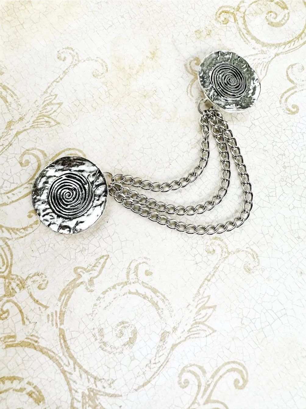 KardiKlip - Silver Medallions with Layered Chains
