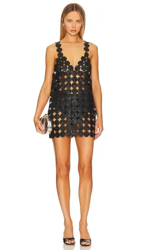 LAMARQUE Malia Leather Mini Dress in Black