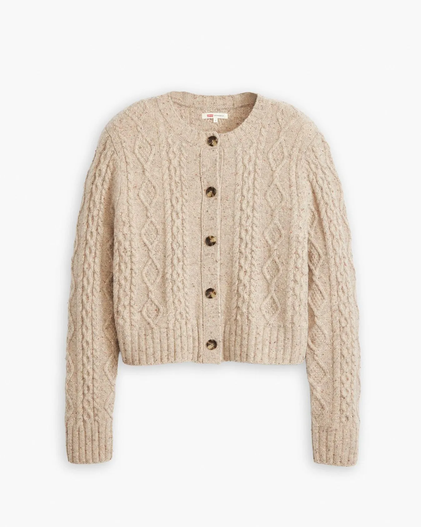 Levi's® Womens Primrose Cable Knit Cardigan - Oatmeal Heather Marled
