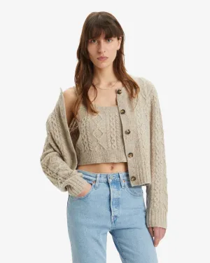 Levi's® Womens Primrose Cable Knit Cardigan - Oatmeal Heather Marled