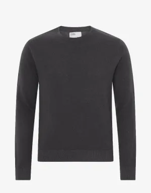 Light Merino Wool Crew - Lava Grey