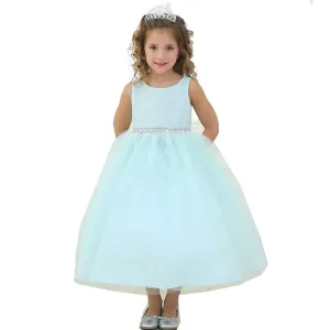 Little Girls Mint Rhinestone Tulle Flower Girl Dress 2T-6