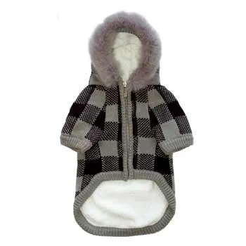 LUX CHECKER SWEATER DOG COAT