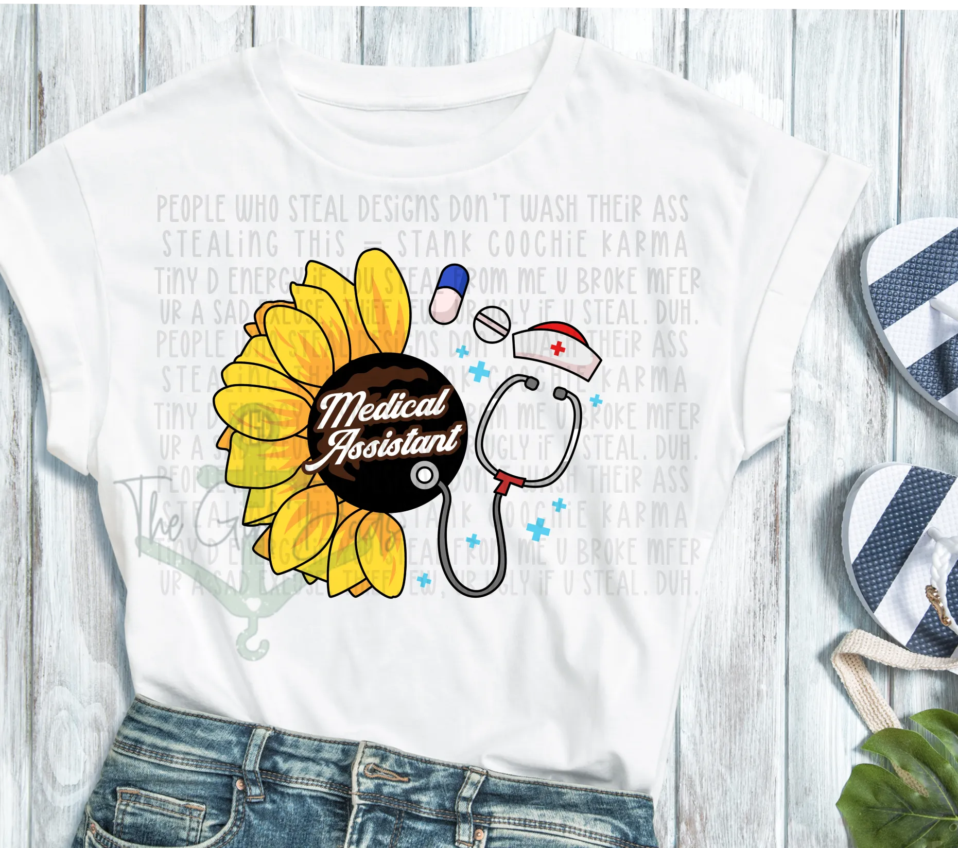 Medical Assistant Sunflower Top Design