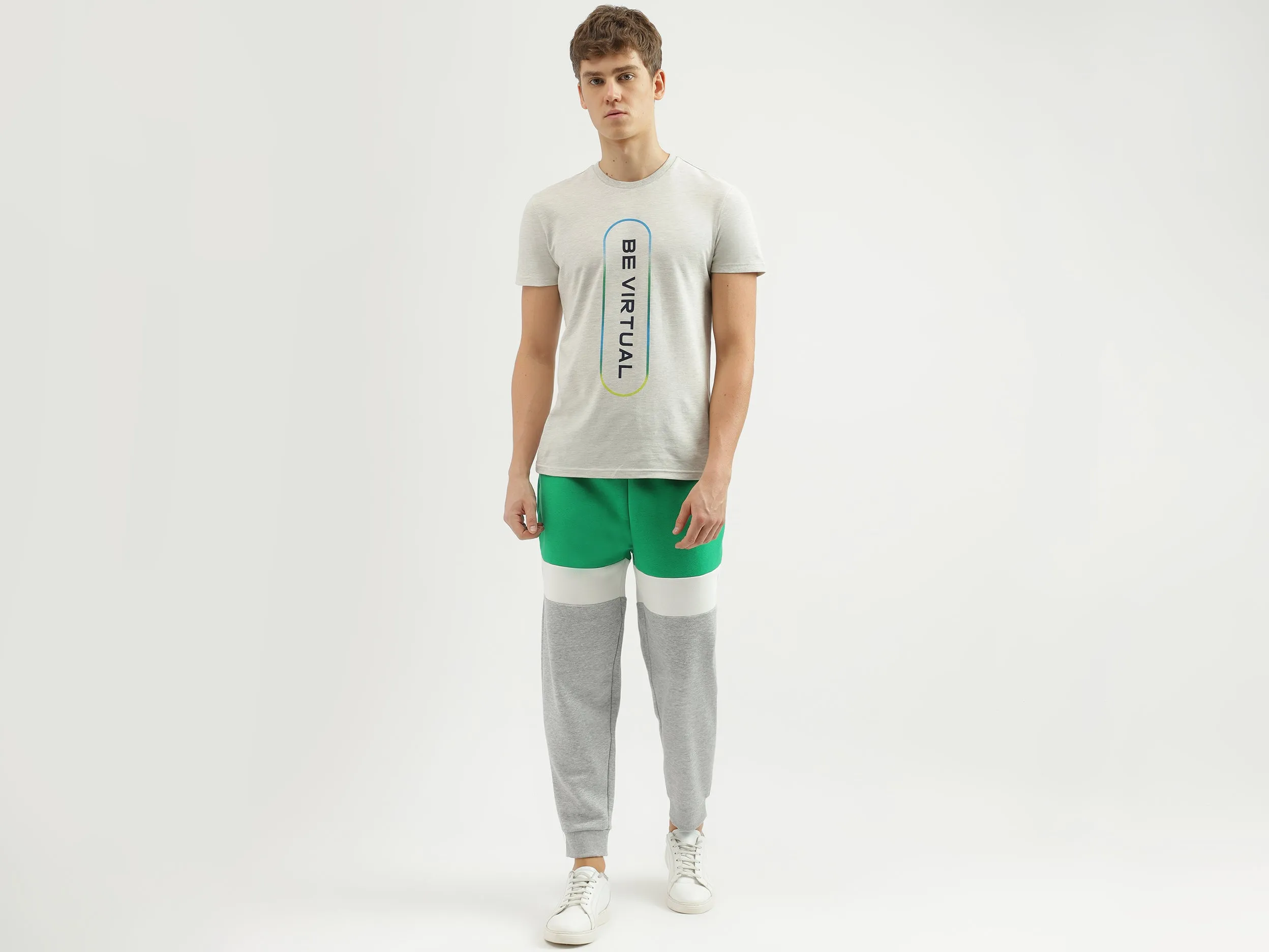 Men's Colourblock Baggy Fit Joggers