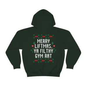 MERRY LIFTMAS YA FILTHY GYM RAT - HOODIE