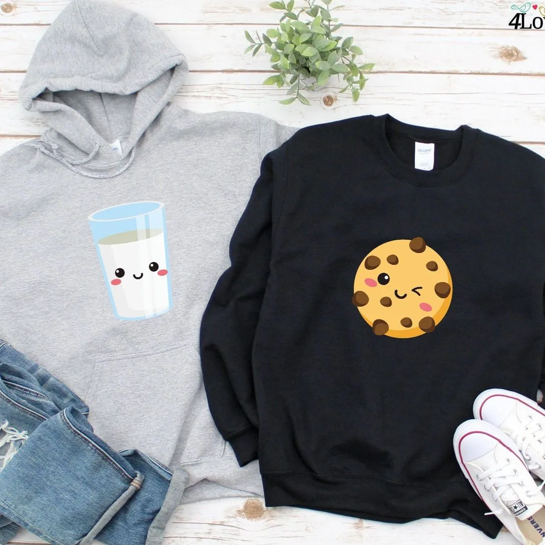 Milk and Cookies Matching Set - Foodie Lovers' Outfits, Perfect Couples' Gift, Valentine's Day Special, Best Food Duo Fun Wear