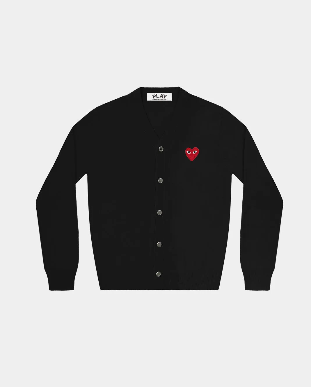 N008 RED HEART CARDIGAN / BLACK