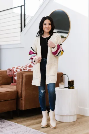 On The Level Color Block Cardigan - Ivory