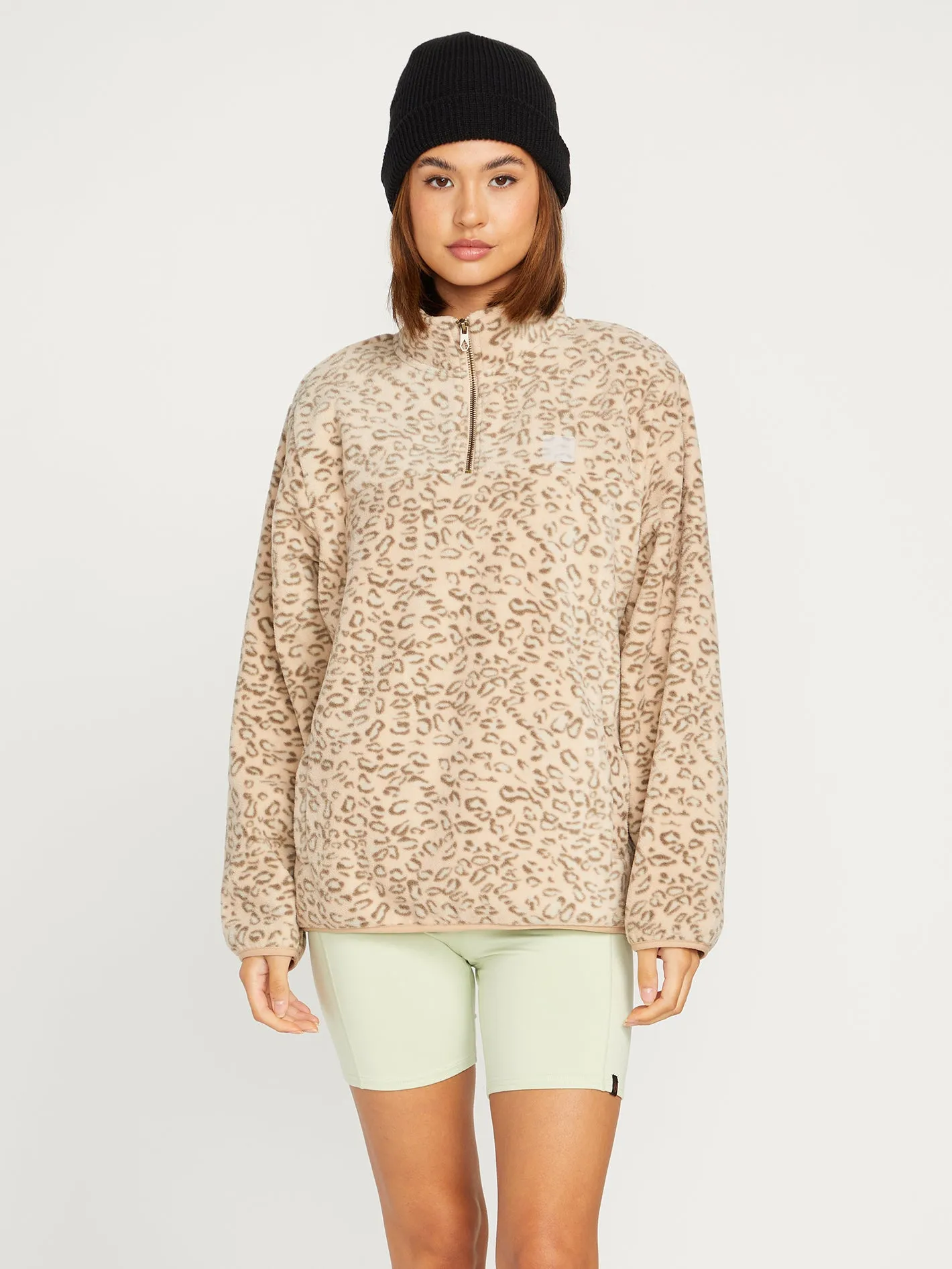 Pheelin It Mock Neck Hoodie - Leopard