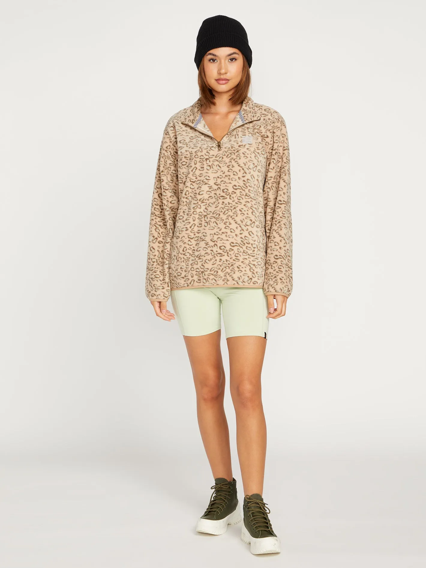 Pheelin It Mock Neck Hoodie - Leopard