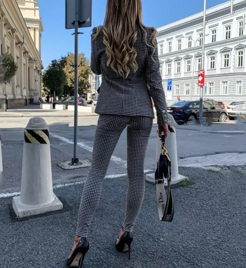 Plaid Women's Suit - Pencil Pants