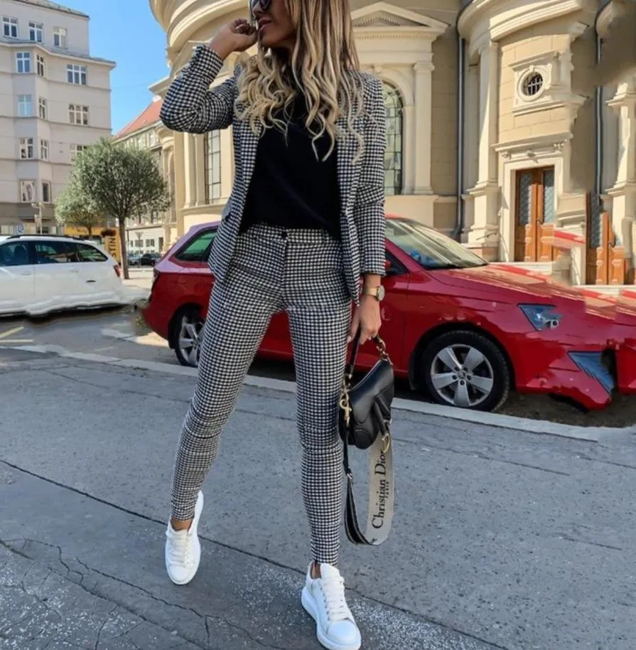 Plaid Women's Suit - Pencil Pants