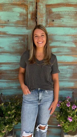 Plug In V Neck Top