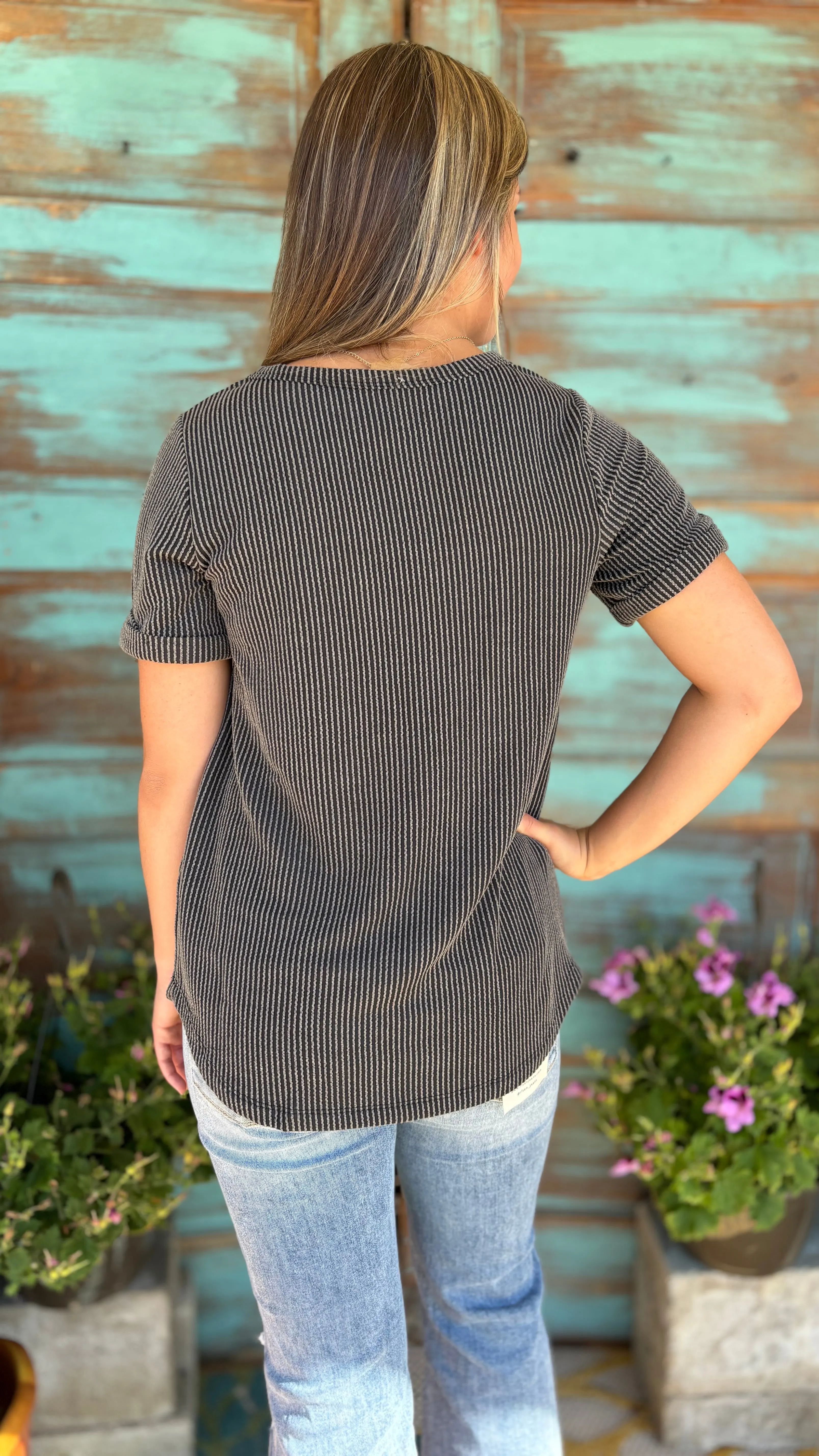 Plug In V Neck Top