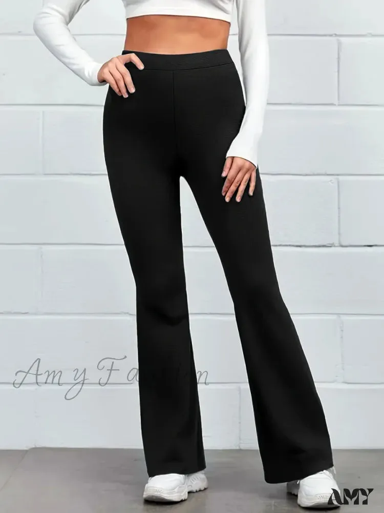 Plus-Size Elegant Fashion Solid Color Straight Pants