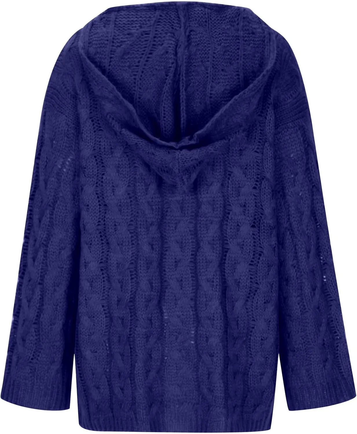 Plus Size Sweater for Women Hooded Fashion Cable Knit Sweatshirt Long Sleeve Oversized Knitwear Top Crewneck Hoodies