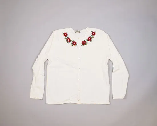 Poinsettia Necklace-Small Christmas Sweater