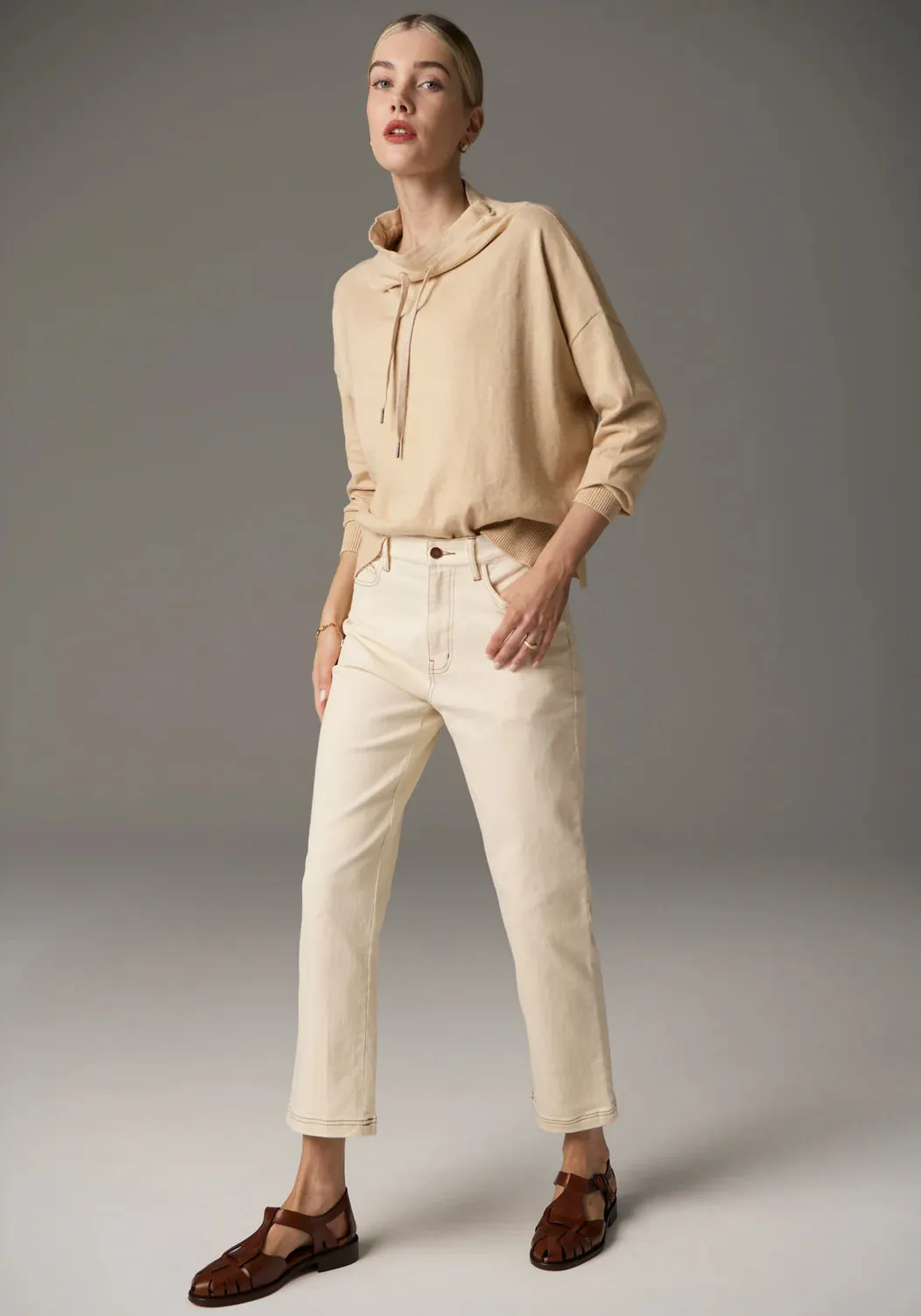 POL - Harper Straight Leg Crop Jean - Ivory