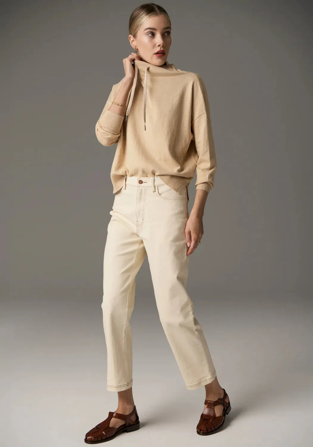 POL - Harper Straight Leg Crop Jean - Ivory