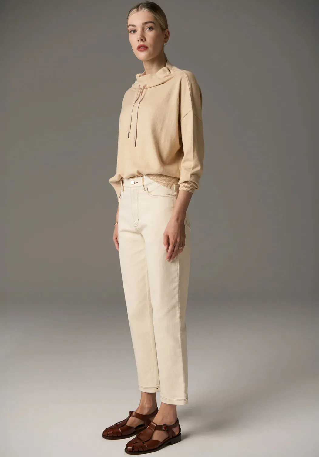 POL - Harper Straight Leg Crop Jean - Ivory