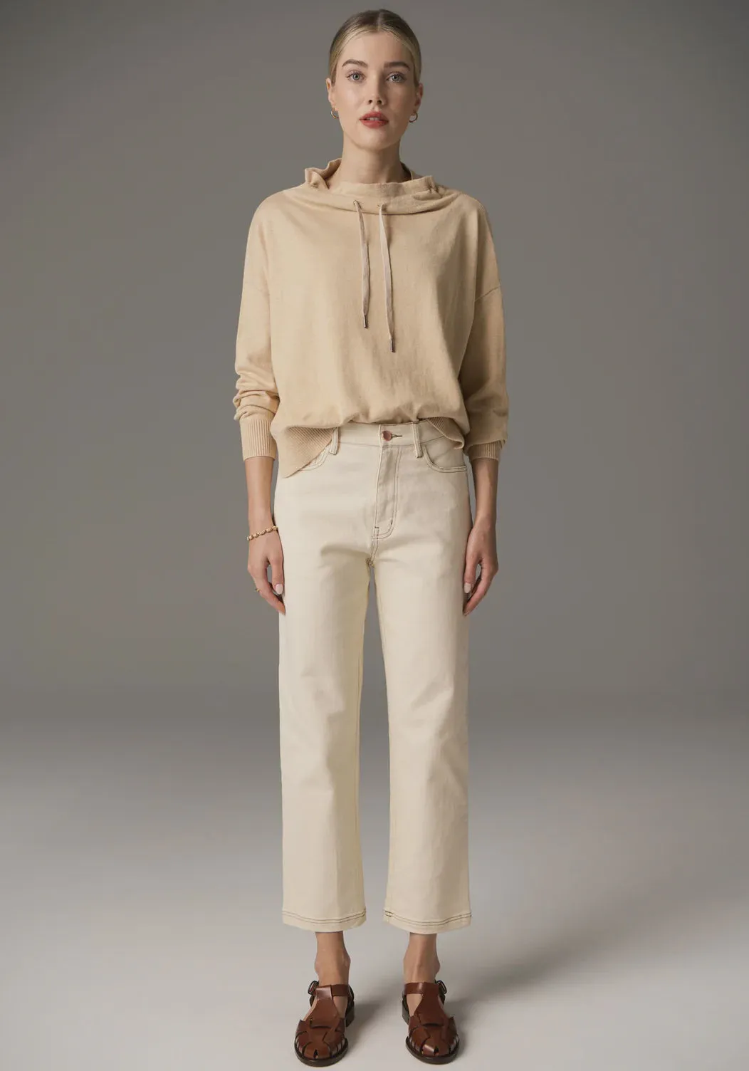 POL - Harper Straight Leg Crop Jean - Ivory