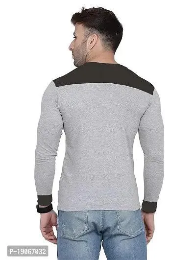 Polo Plus Men Multicolor Latest Classic Yoke Full Sleeve Cotton T-Shirt