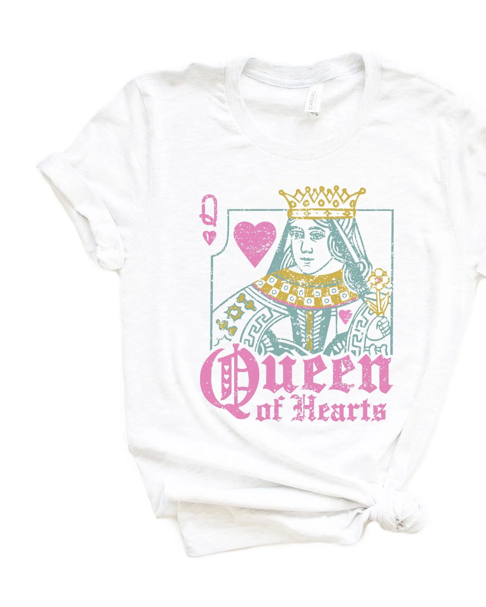 Queen Of Hearts Short Sleeve Graphic Tee | White