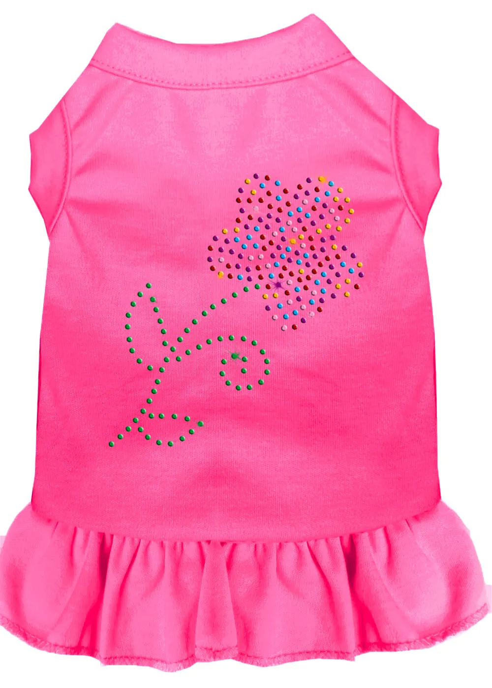 Rhinestone Multi Flower Dress Bright Pink Xxl