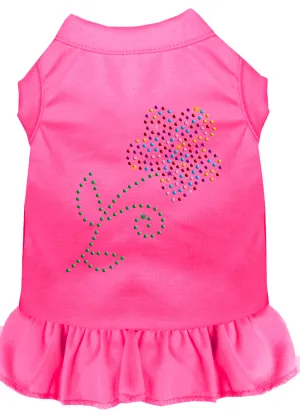 Rhinestone Multi Flower Dress Bright Pink Xxl