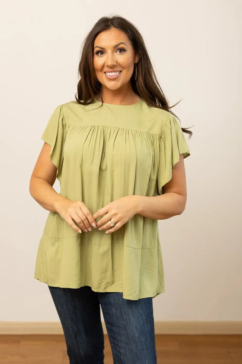 Sage Blouse with Bow
