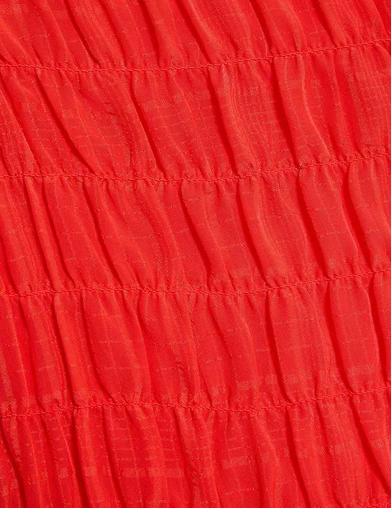 Shirred 3/4 Sleeve Button Through Blouse