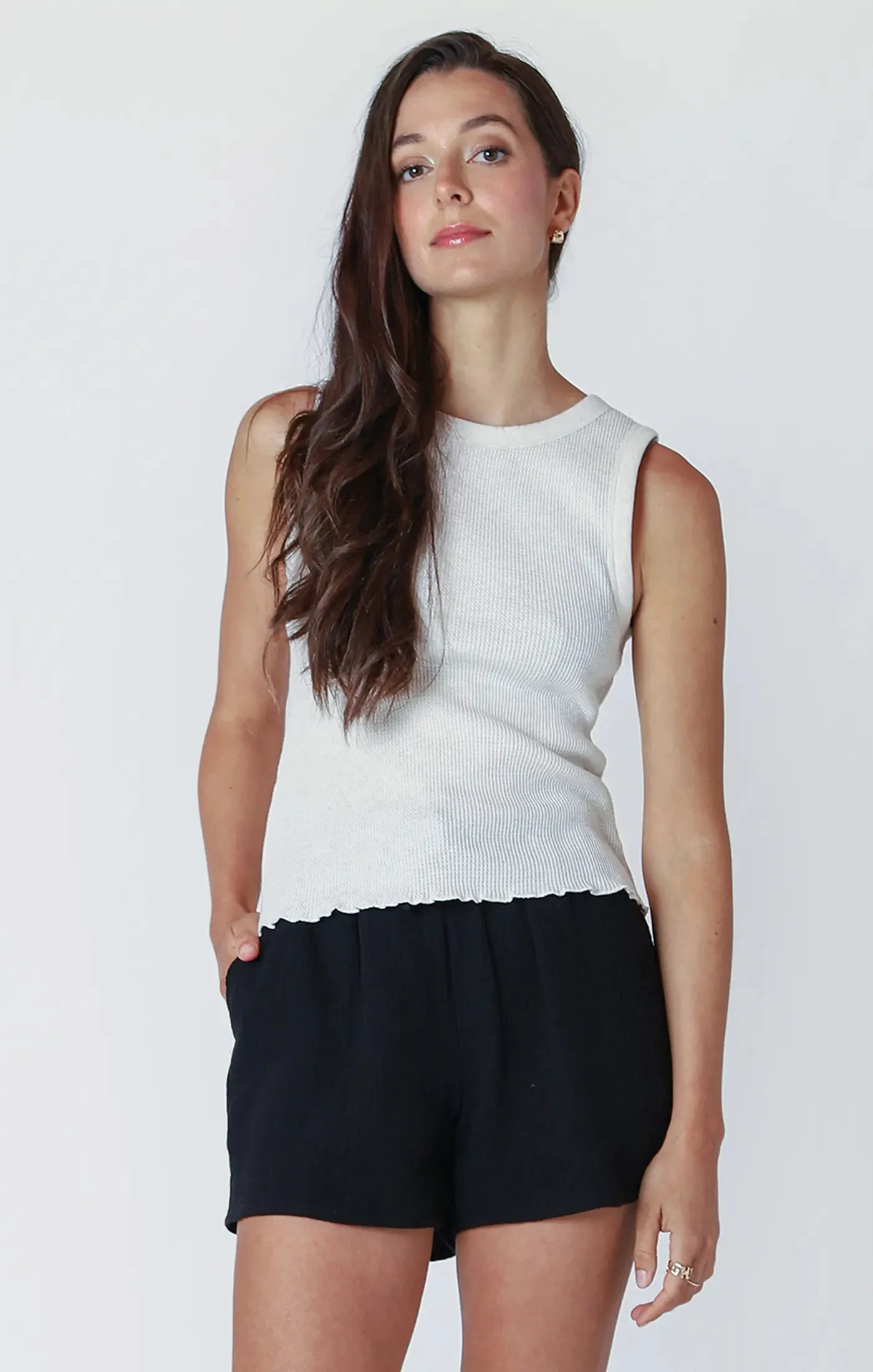 Sleeveless Tank Top Oat Heather 2524304 D