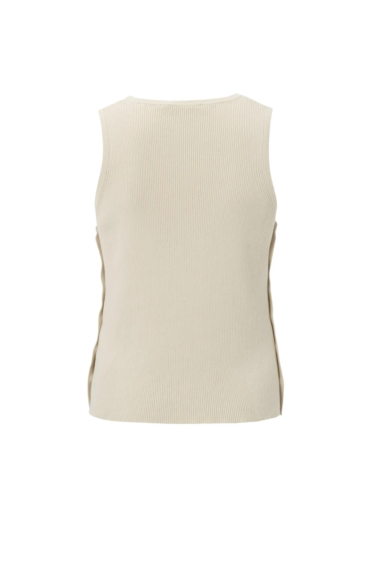 Sleeveless top with side button details and fitted fit