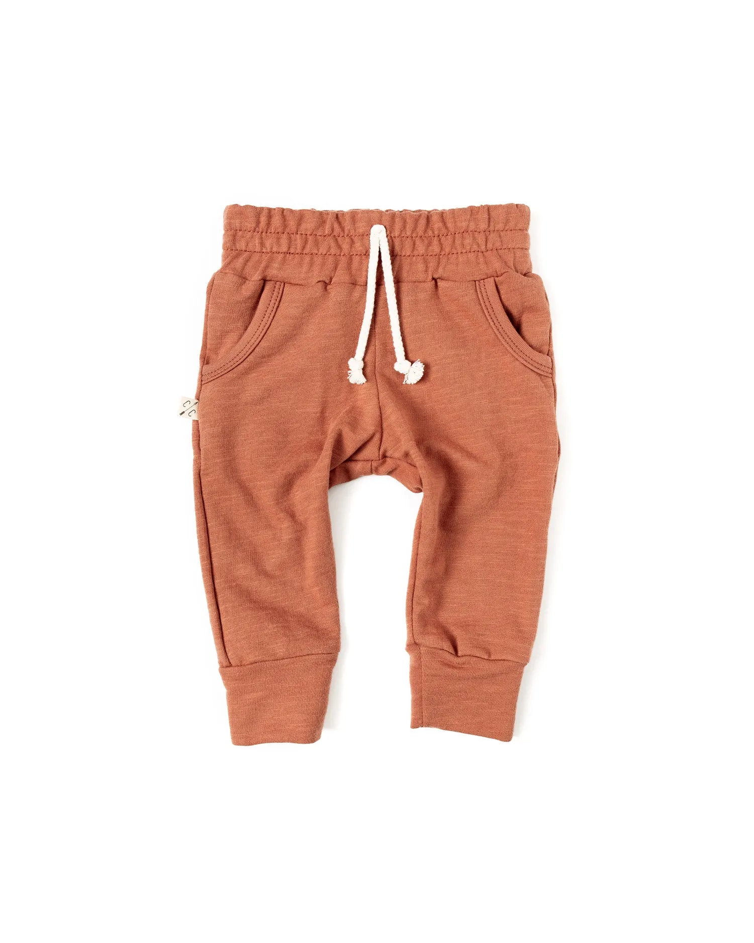 slub jogger - red rock