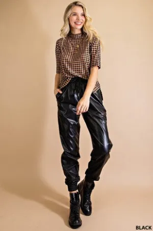 Soft Faux Leather Jogger