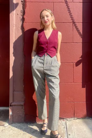 Sophia Trouser in Tropical Wool Plaid