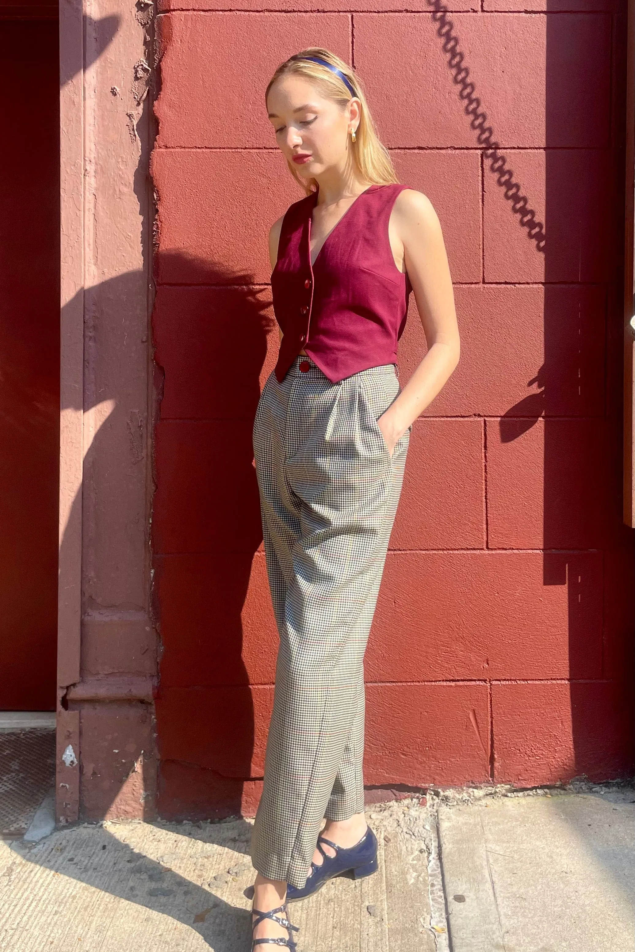 Sophia Trouser in Tropical Wool Plaid
