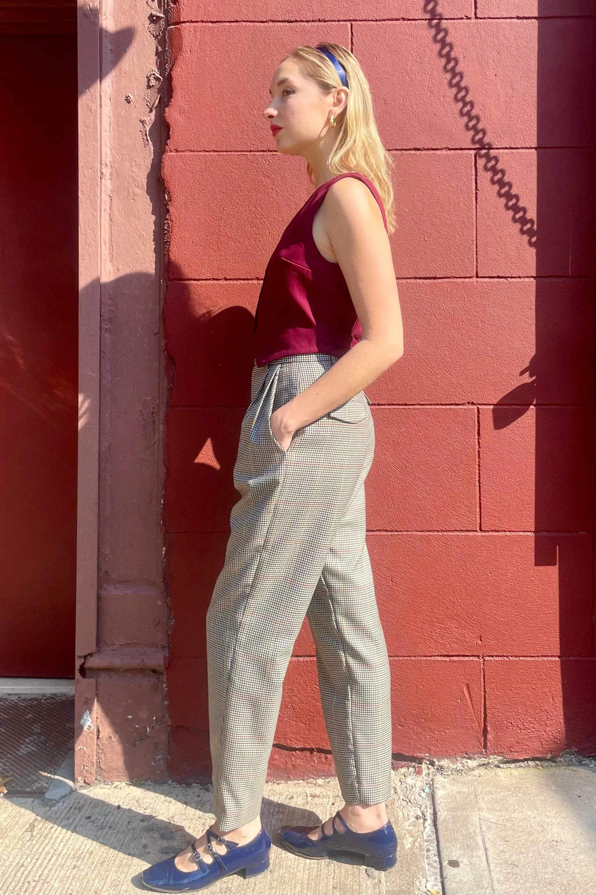 Sophia Trouser in Tropical Wool Plaid