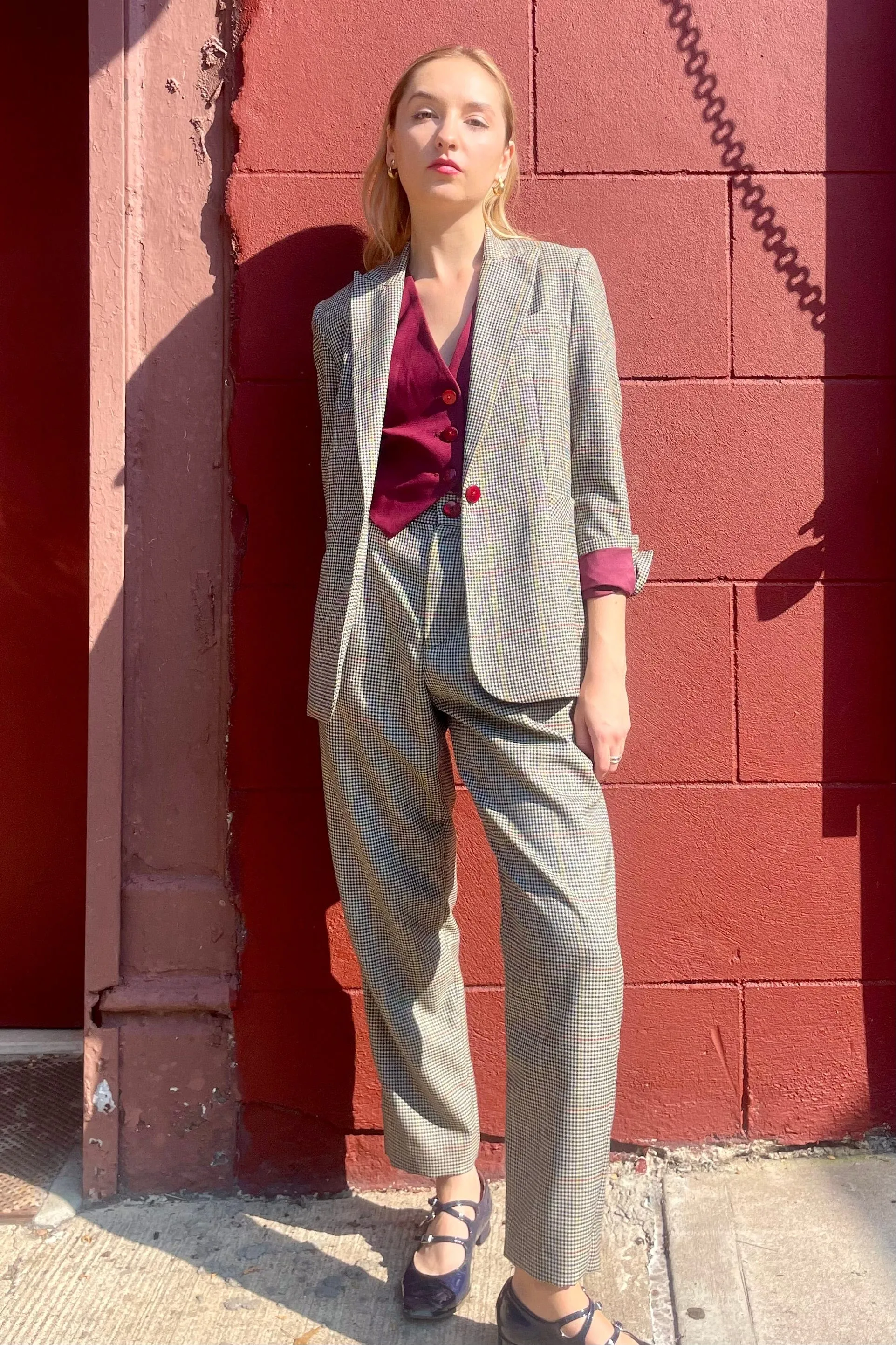 Sophia Trouser in Tropical Wool Plaid