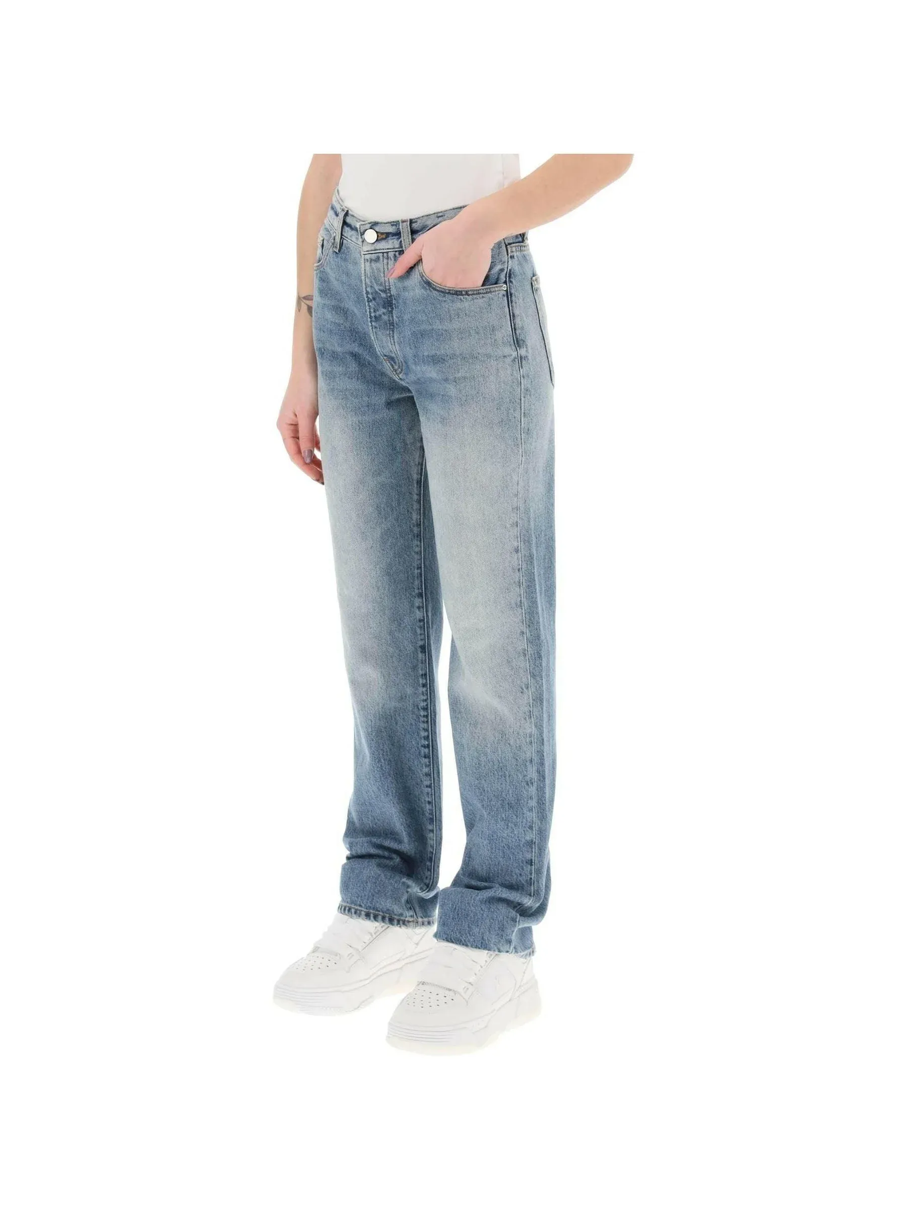 Straight Cut Denim Jeans