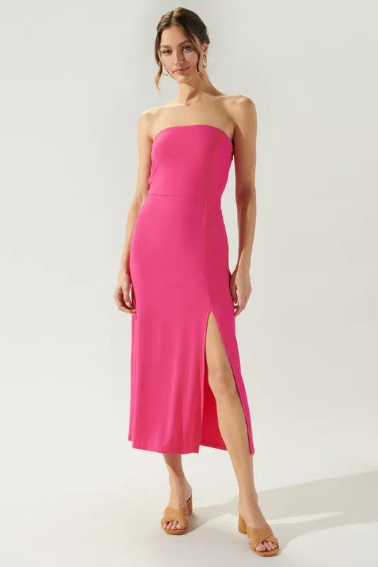Strapless Bodycon Midi Dress
