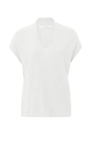 Sweater with V-neck and rolled accents in regular fit