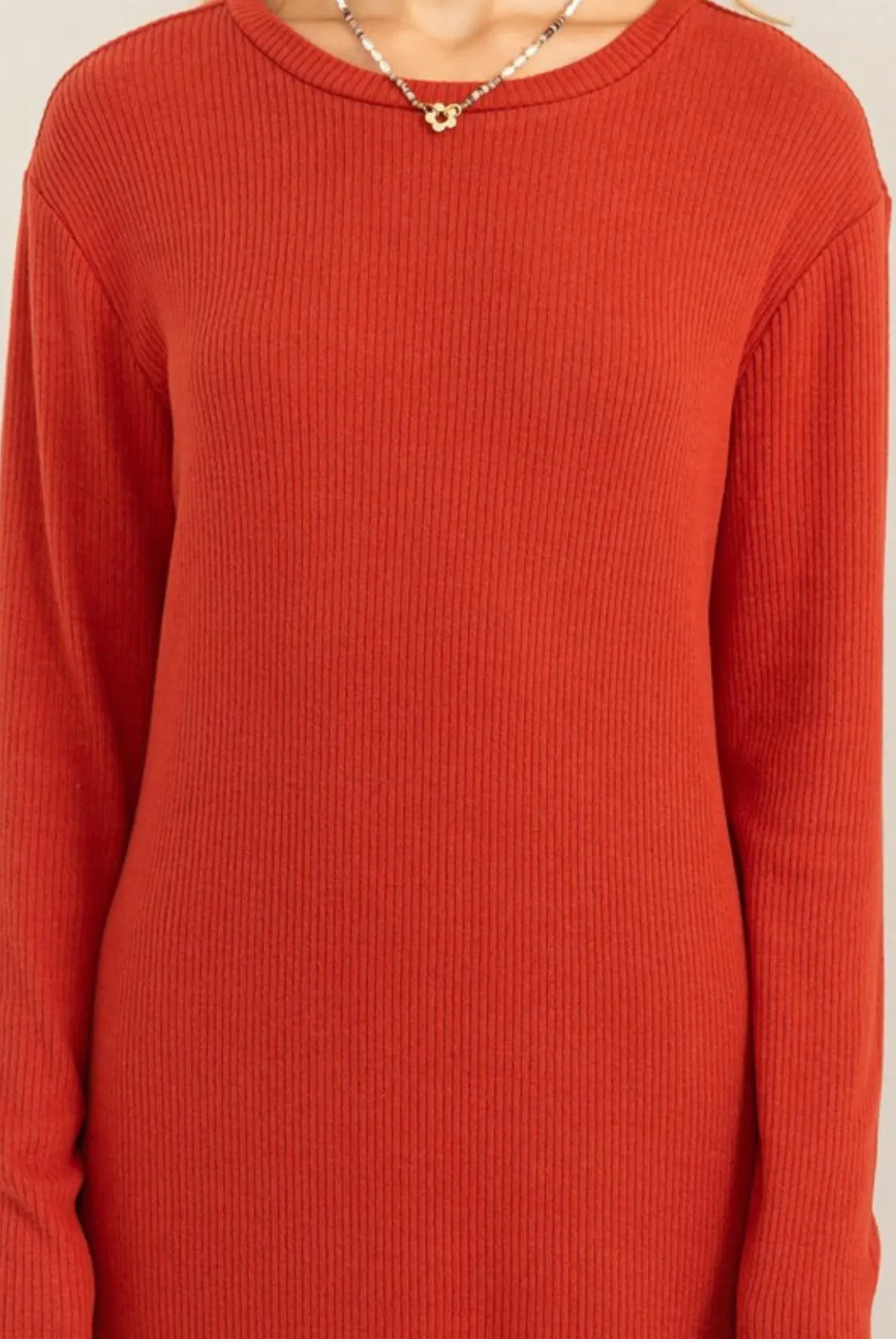 The Redwood Ribbed Dress  S-L