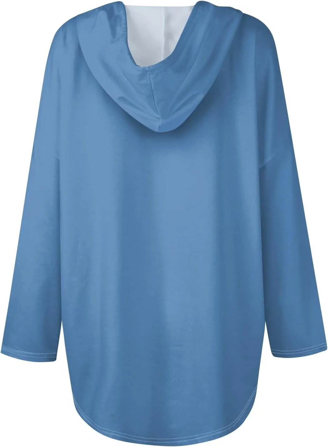 Trendy Hoodie for Women 2024 V Neck Sweatshirt Oversized Long Sleeve Pullover Outfit Drawstring Casual Outwear