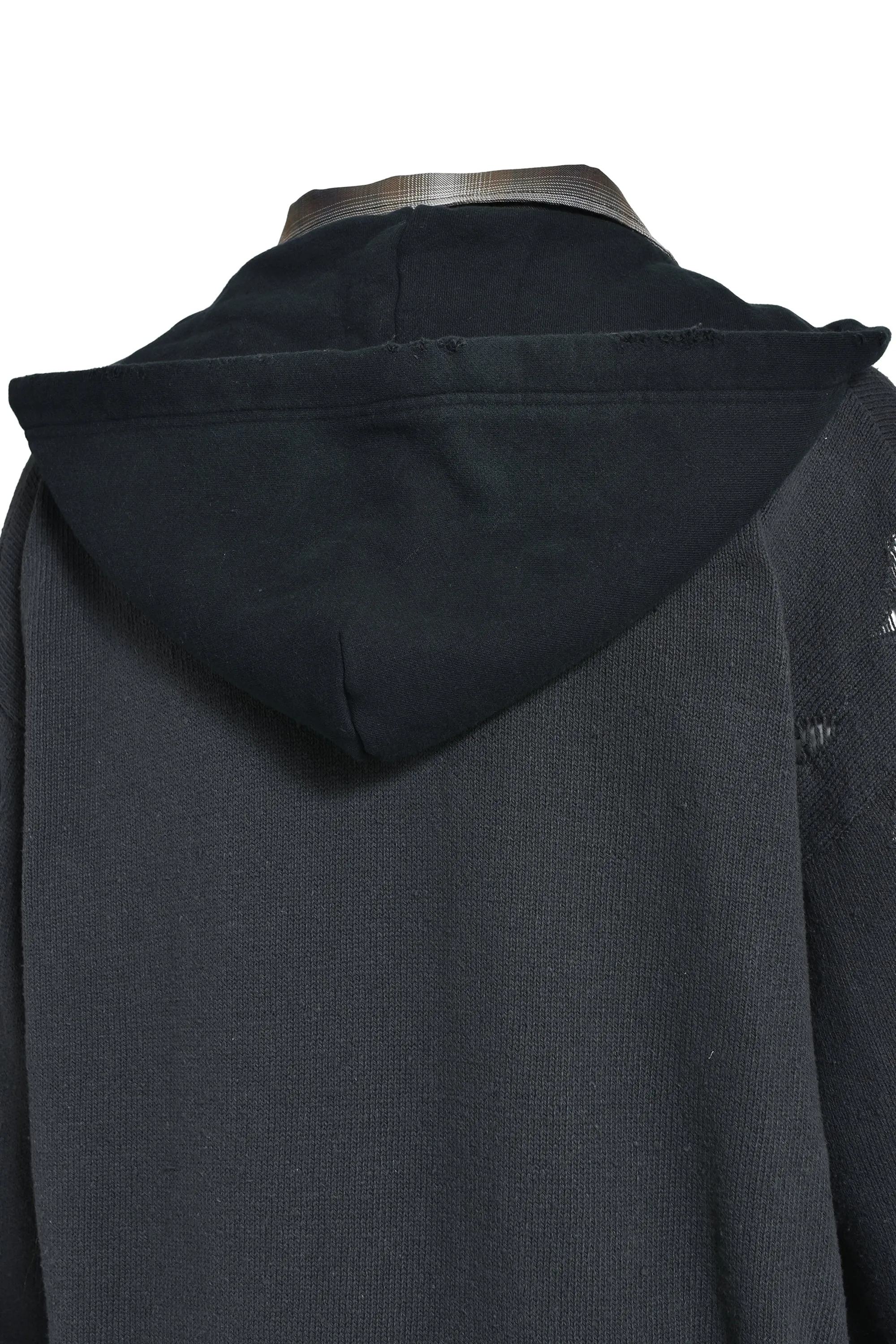 TRIPLE LAYERED KNIT CARDIGAN / BLK