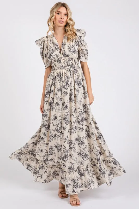 Vintage Floral Maxi Dress