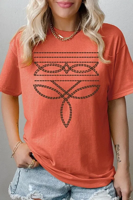Western Boot Stitch Plus Heavyweight T Shirts